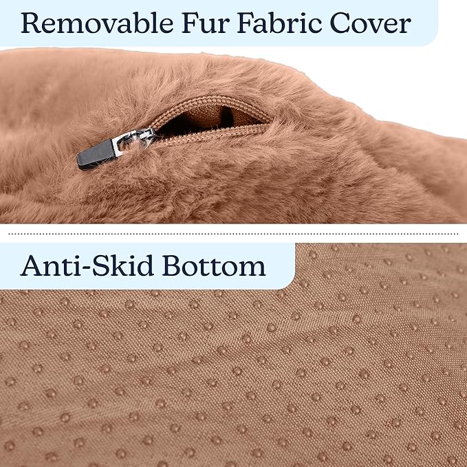 PETMAKER Dog Bed - Donut Pet Bed for Small Dogs - Dog Bed with Removable Washable Cover and Anti-Slip Bottom - Puppy Essentials (Beige)