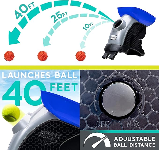 Franklin Pet Supply Co. Ready Set Fetch Automatic Tennis Ball Launcher Dog Toy - Electronic Thrower for Fetch + Playtime - Launches up to 40 Feet - Official Size