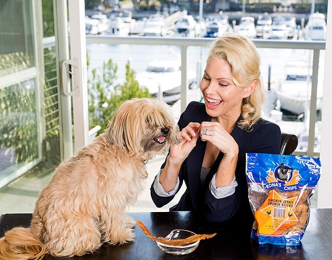 KONA'S CHIPS Chicken Thins; Chicken Jerky Dog Treats, Made in The USA only
