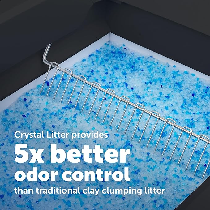 PetSafe ScoopFree Crystal Pro Automatic Self Cleaning Cat Litter Box System – Enclosed Front-Entry – Advanced Odor Control – Includes 1 Disposable Crystal Litter Tray – Black (ZAL00-18159)