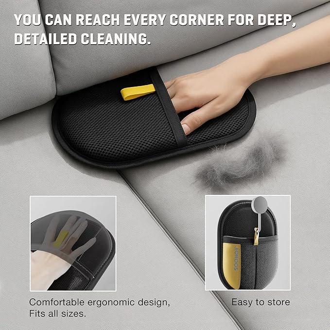 Pet Hair Remover Gloves for Cats & Dogs, Electrostatic Pet Hair Removal Gloves Brush for Pets Hair, Upgraded Animal Fur Removal Tool, Reusable Cats & Dogs Grooming Gloves for Hair Removal (2)