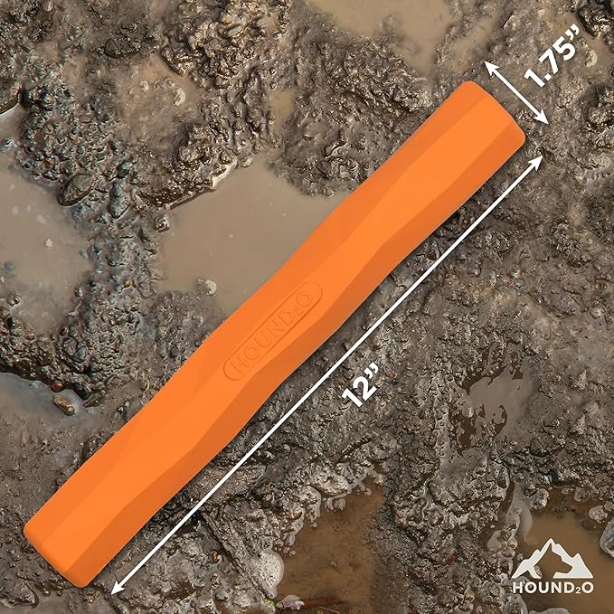 Playology Hound2O Outdoor Dog Toys | Treater Toy Fetch Stick for Dogs | Bright Orange Durable Toy Chew Stick | Easy to Clean & Made from Non-Toxic Materials