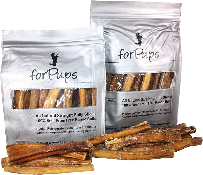Jumbo 6" Bully Sticks (2 POUNDS) for Large Dogs, for Extreme Chewers, Natural & Fully Organic, 100% Beef Pizzle Dog Chew, Fully Digestible Dental Treats (6 inch, 2 lb / 32 oz)