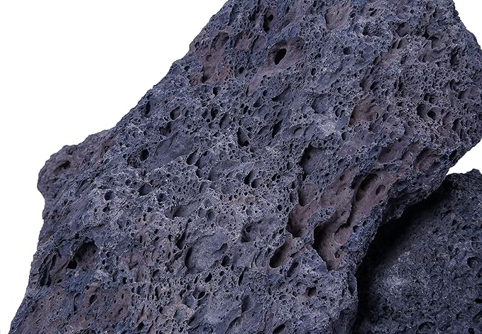 LANDEN Black Lava Stones (16lbs,3~10inch,11pcs) for Aquascaping Terrariums, Paludarium, Vivariums, Reptile and Amphibian Enclosures