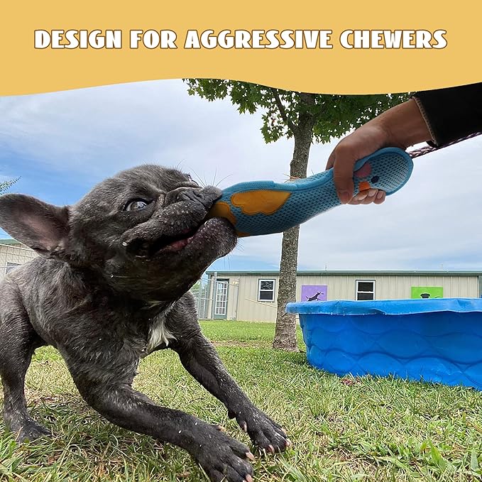 Nocciola Duck Squeaky Dog Toy, New 2025 Indestructible Dog Toy for Aggressive Chewers, Stuffed Toy with Two Tough Layers, Interactive Tug Training to Keep Them Busy, Yellow