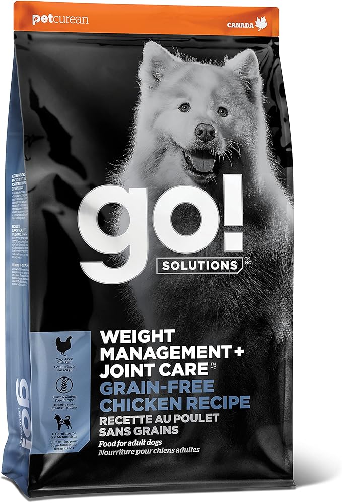 Go! Solutions Weight Management + Joint Care, Grain-Free Dry Dog Food, Chicken Adult and Senior Recipe, 3.5 lb Bag