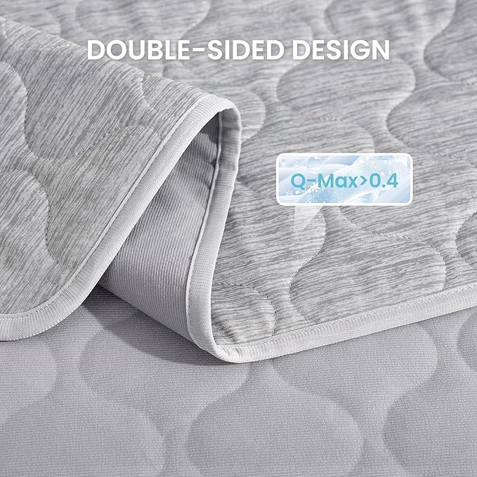 Cozy Bliss Leakproof Cooling Blanket for Medium Dogs – Q-Max>0.4, Durable & Washable Dog Cooling Mat for Hot Weather, Soft Pet Throw & Couch Protector for Dogs & Cats, 30x40 Inch, Heather Silver Grey