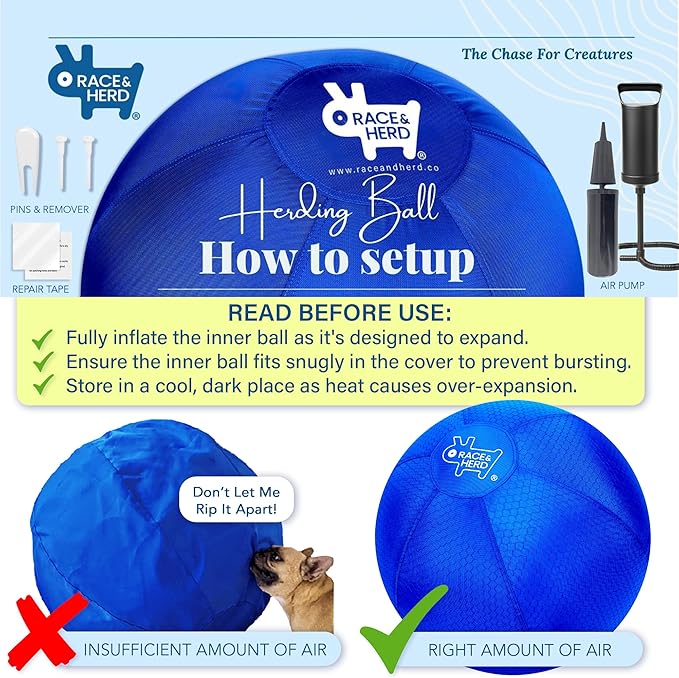 Race&Herd 22" Original XXL Herding Ball for Dogs - Giant Herding Dog Ball Australian Shepherds, Herding Toys, Dog Training Toy for Large Breeds, Dog Toy for Outdoor Play (Small/Medium Dogs, Yellow)