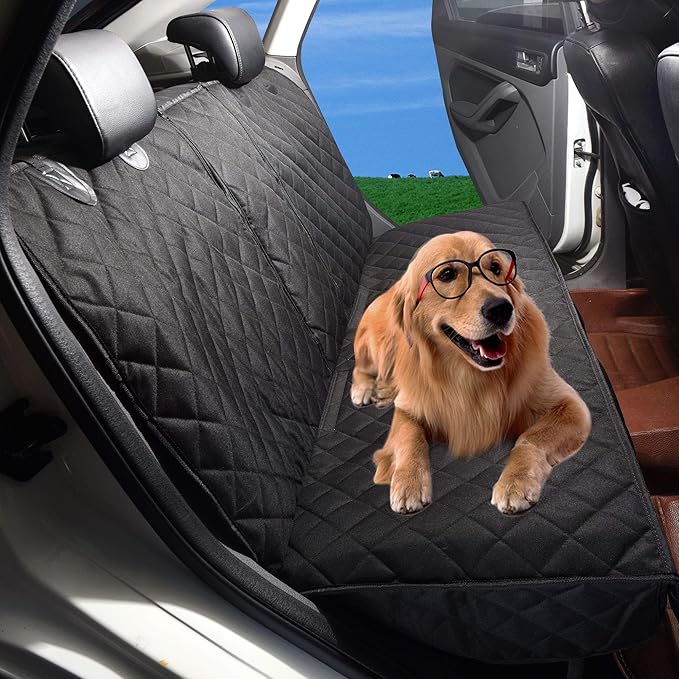 Dog Car Seat Cover for Back Seat 100% Waterproof Car Seat Cover Protector for Dogs in Car Nonslip Scratch Proof Durable Dog Seat Cover for Cars SUV &Truck